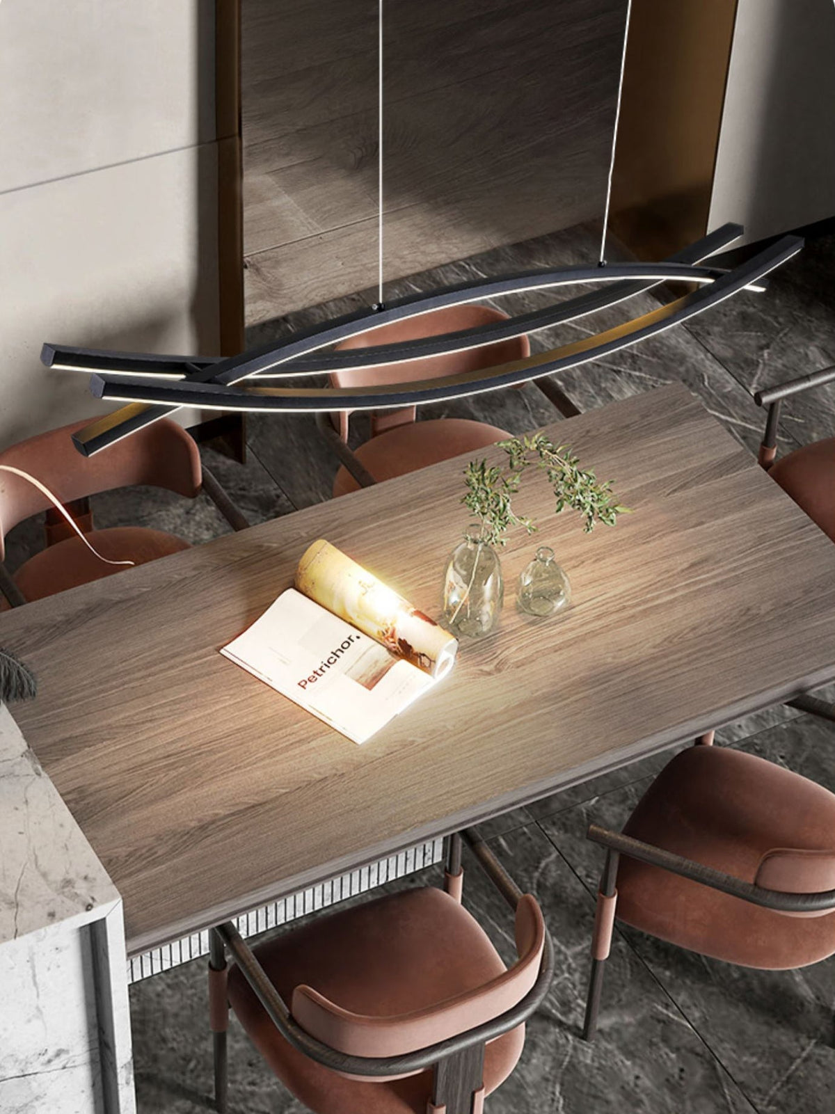 Curinis Kronleuchter im zeitgenössischen minimalistischen Stil mit LED