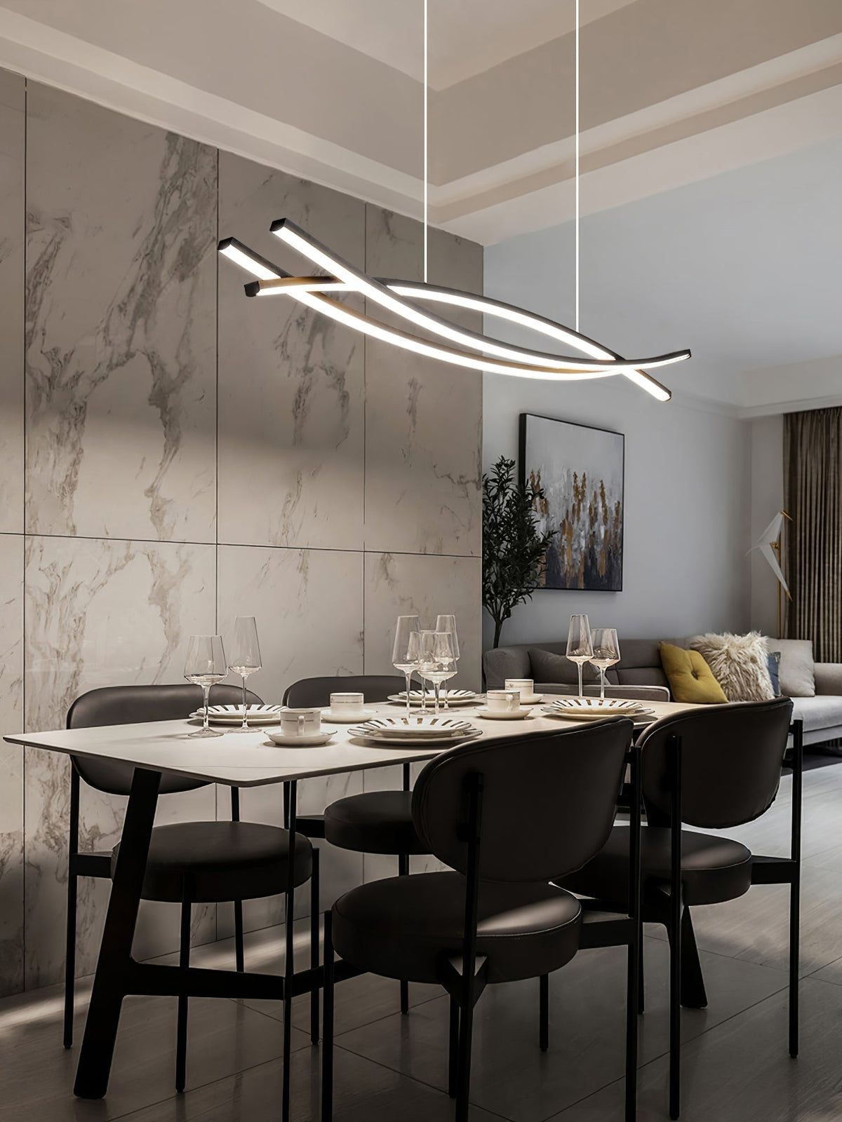 Curinis Kronleuchter im zeitgenössischen minimalistischen Stil mit LED
