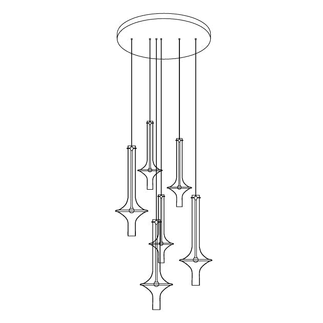 Sarenol Pendelleuchte aus Glas im industriellen Glam-Stil