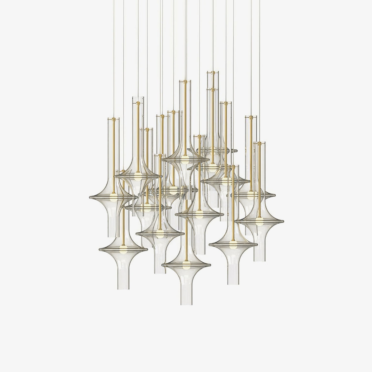 Sarenol Pendelleuchte aus Glas im industriellen Glam-Stil