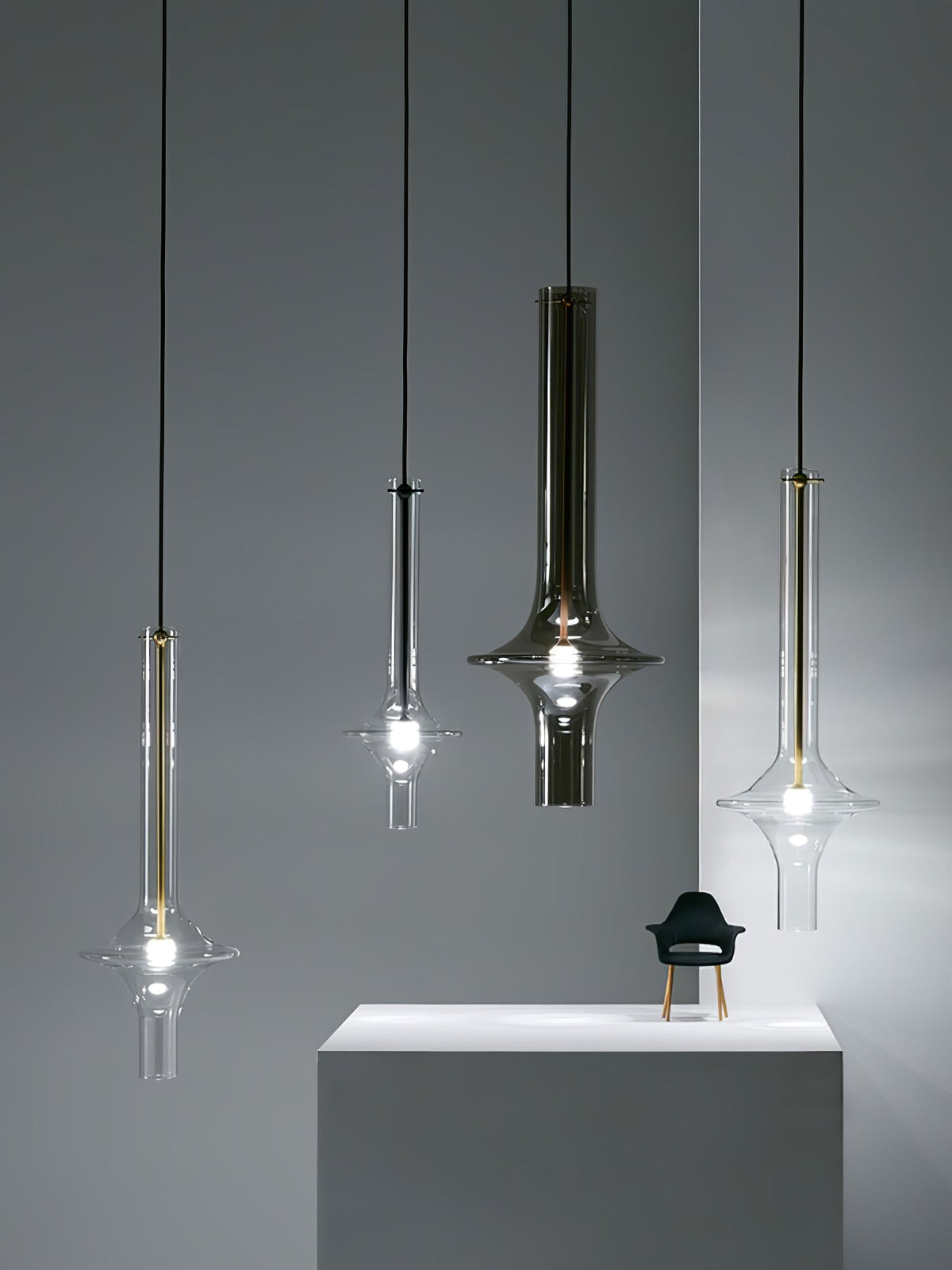 Sarenol Pendelleuchte aus Glas im industriellen Glam-Stil