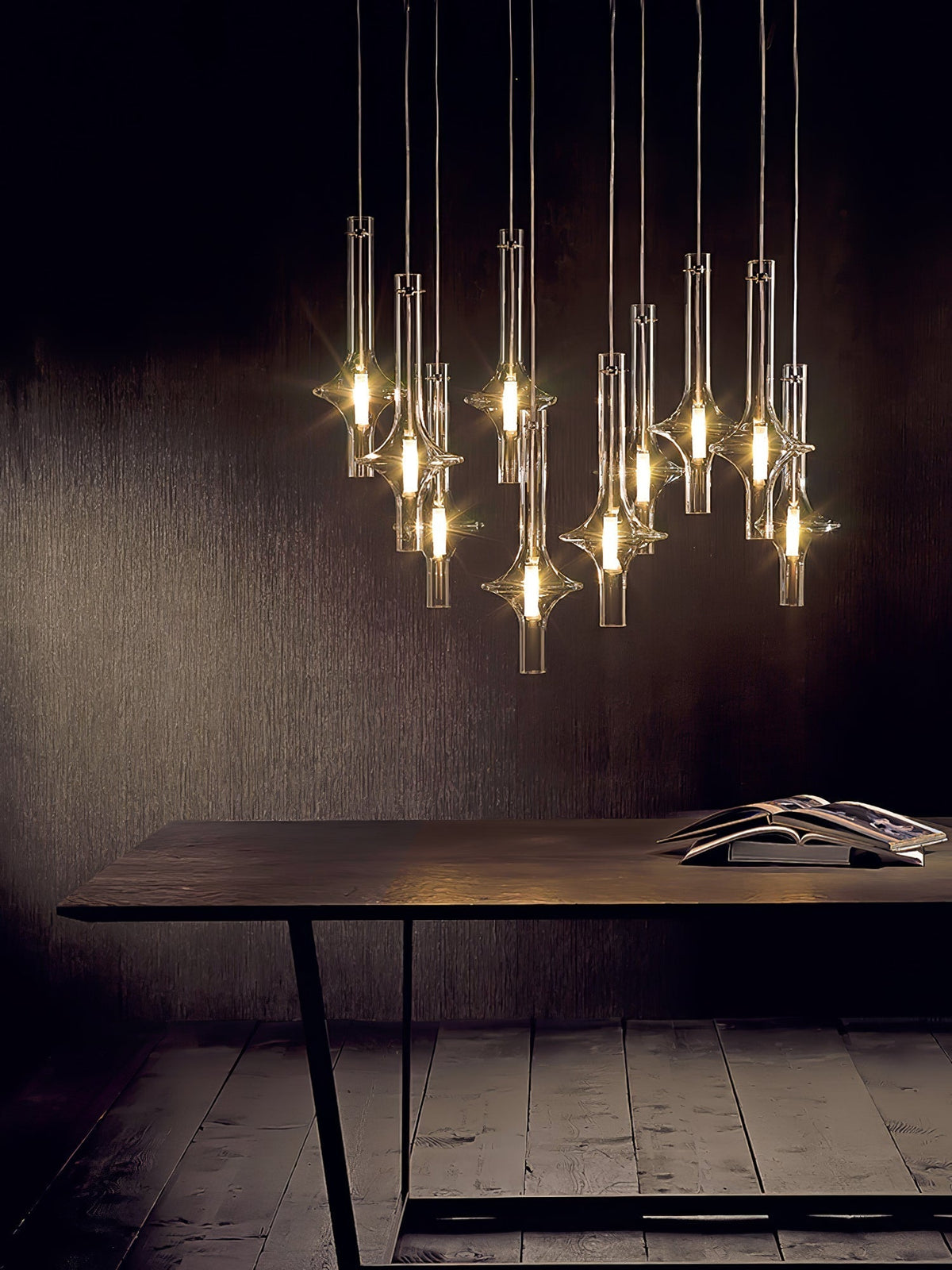 Sarenol Pendelleuchte aus Glas im industriellen Glam-Stil