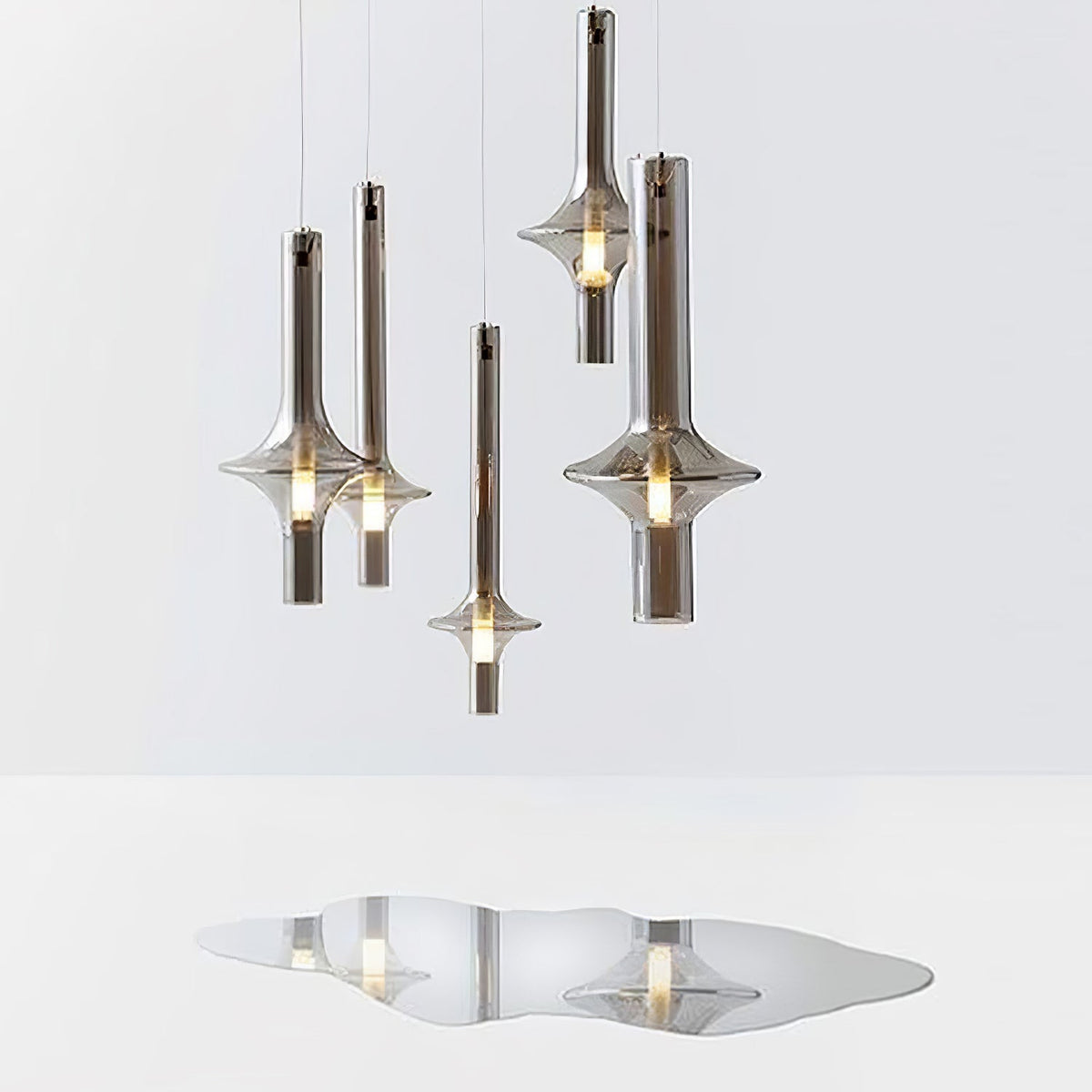 Sarenol Pendelleuchte aus Glas im industriellen Glam-Stil