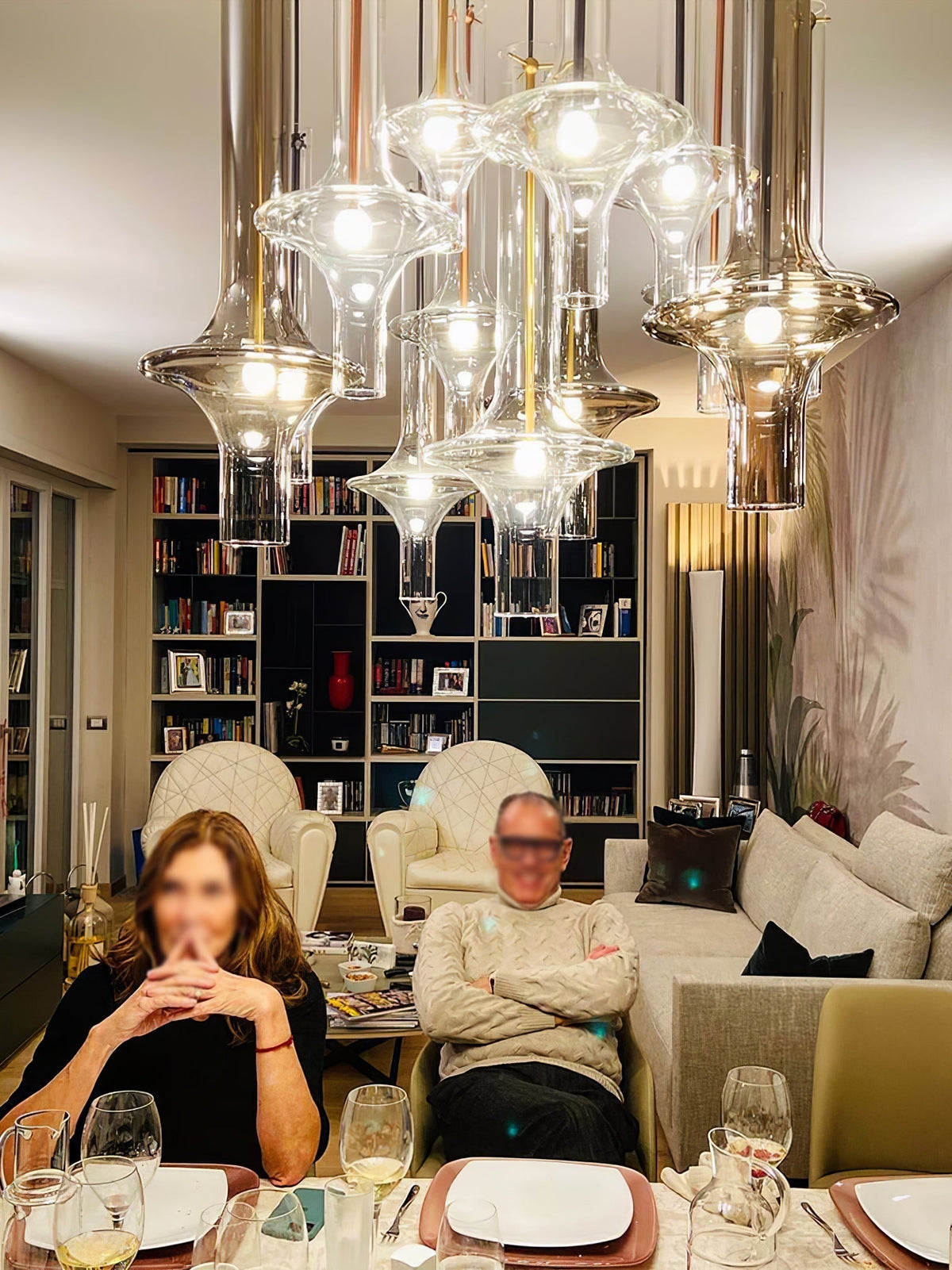 Sarenol Pendelleuchte aus Glas im industriellen Glam-Stil