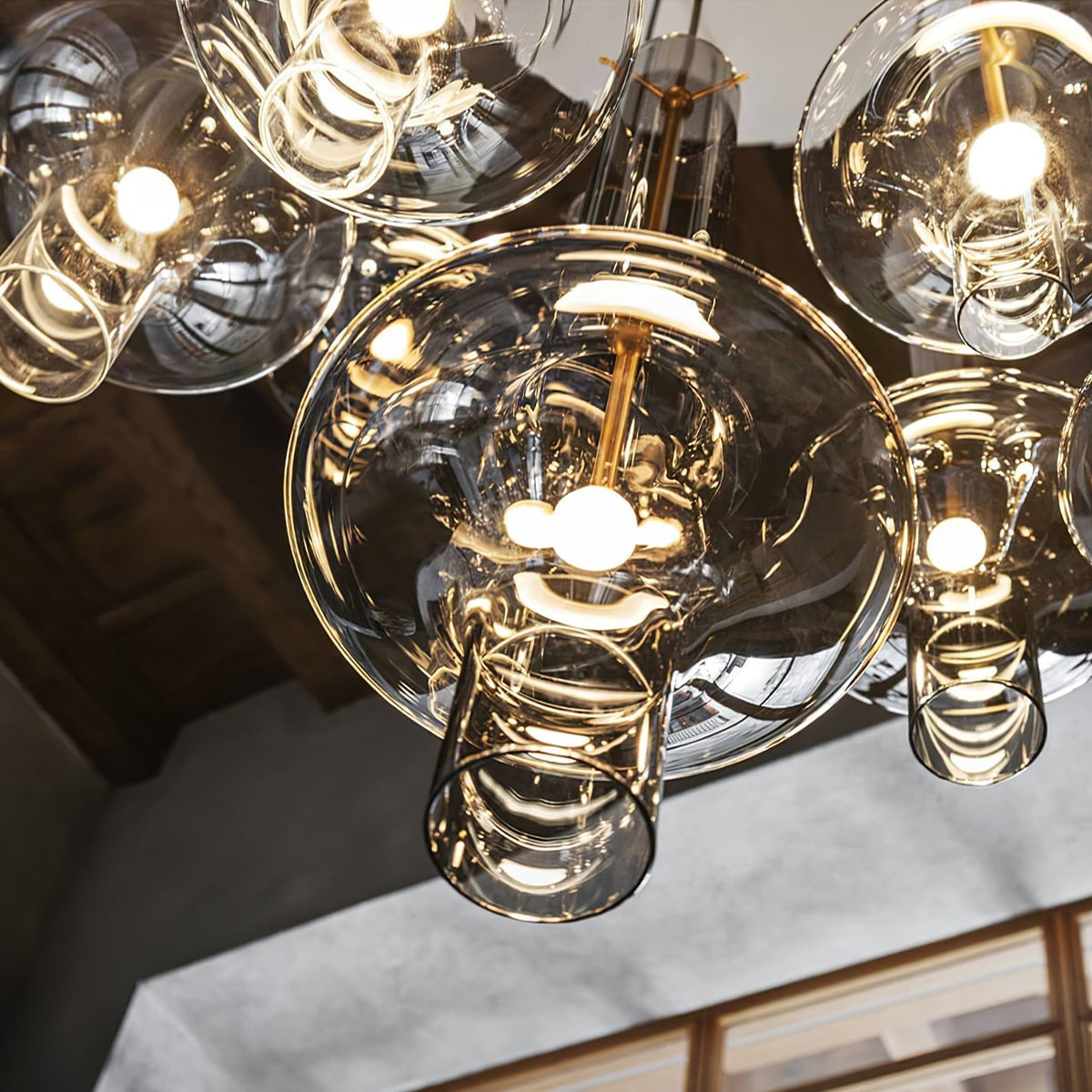 Sarenol Pendelleuchte aus Glas im industriellen Glam-Stil
