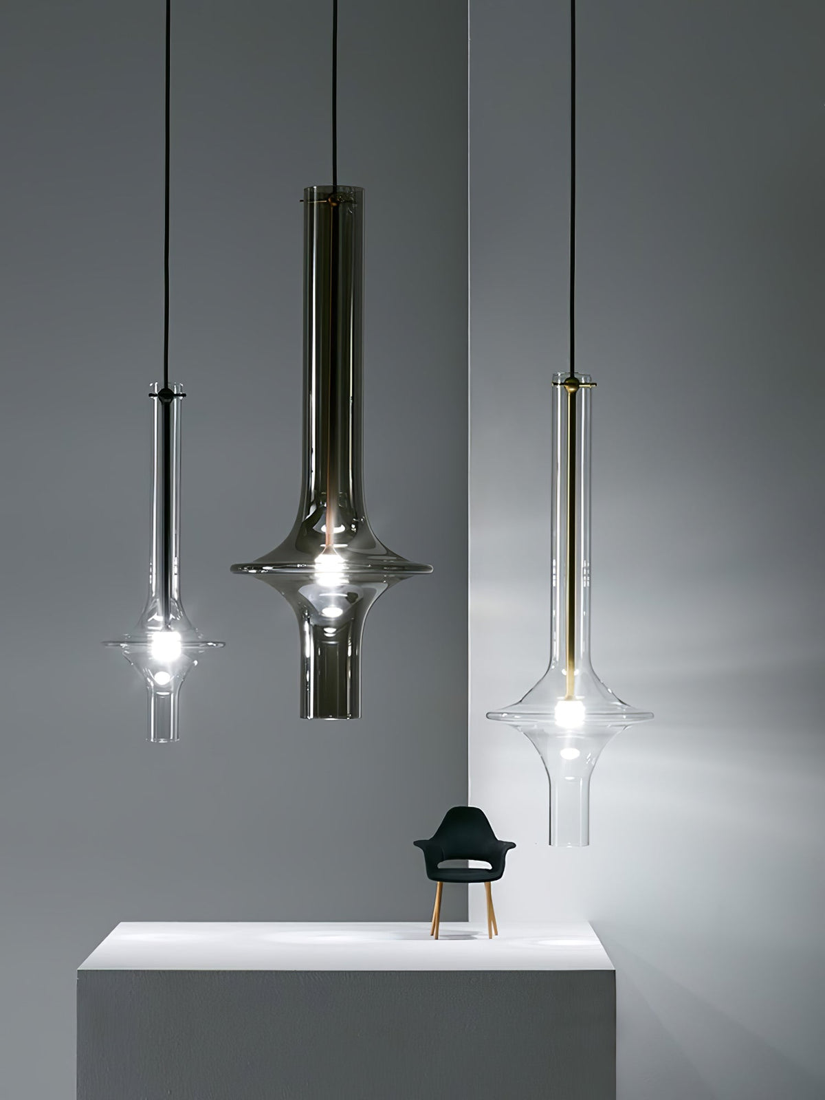 Sarenol Pendelleuchte aus Glas im industriellen Glam-Stil