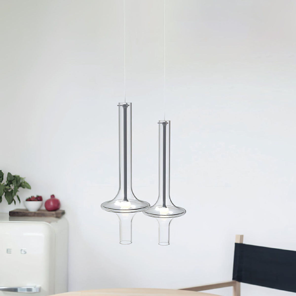Sarenol Pendelleuchte aus Glas im industriellen Glam-Stil