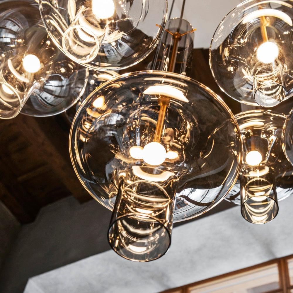 Sarenol Pendelleuchte aus Glas im industriellen Glam-Stil