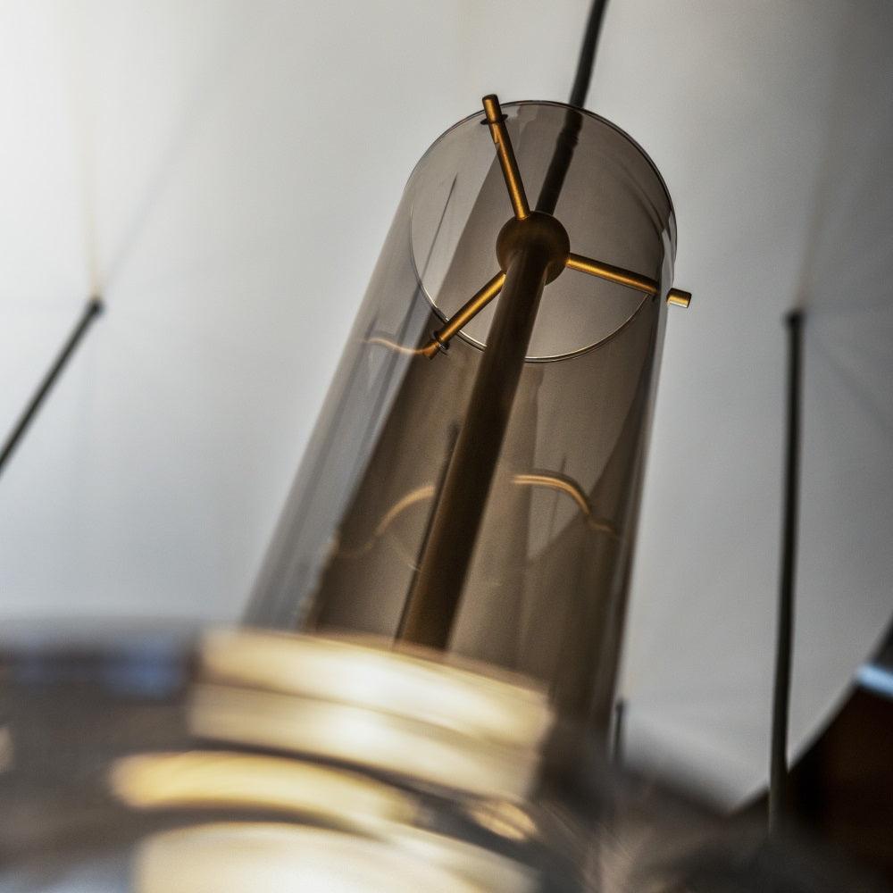 Sarenol Pendelleuchte aus Glas im industriellen Glam-Stil