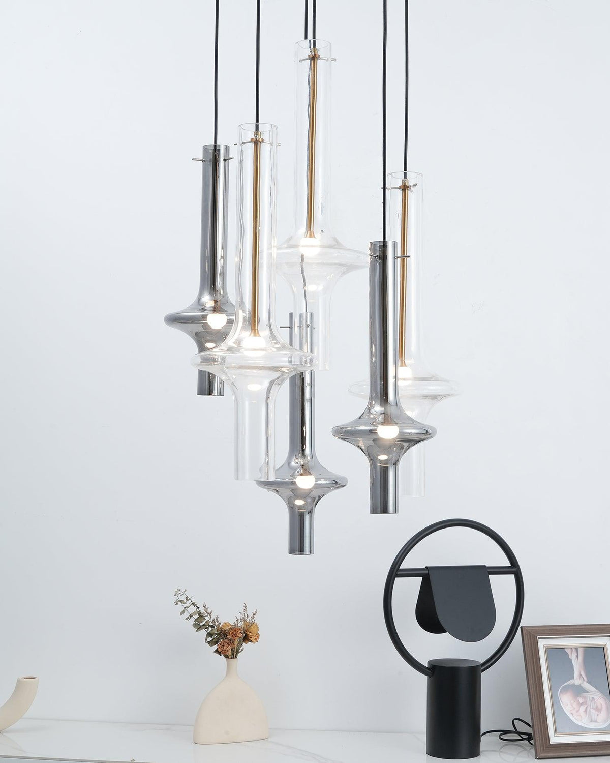 Sarenol Pendelleuchte aus Glas im industriellen Glam-Stil