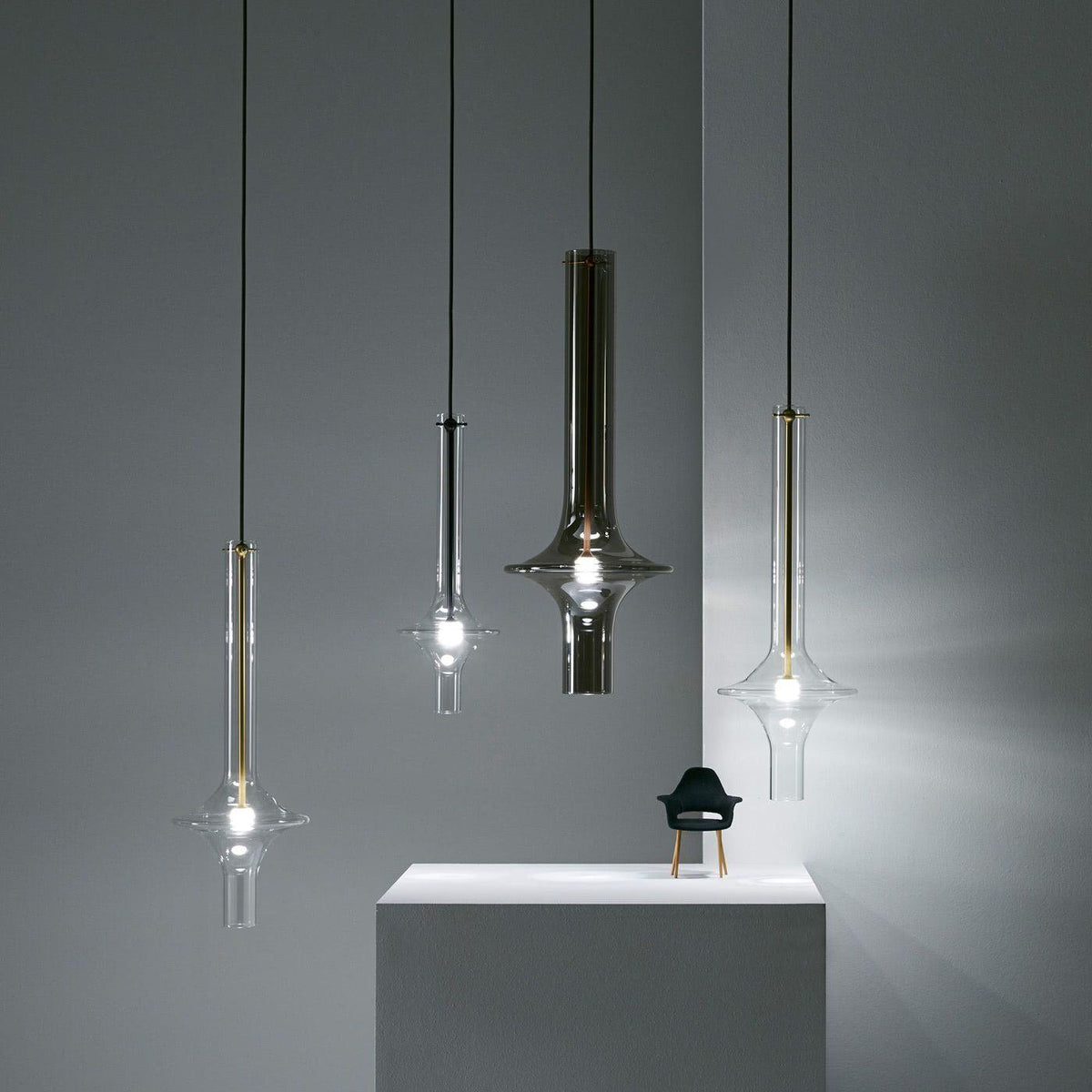 Sarenol Pendelleuchte aus Glas im industriellen Glam-Stil