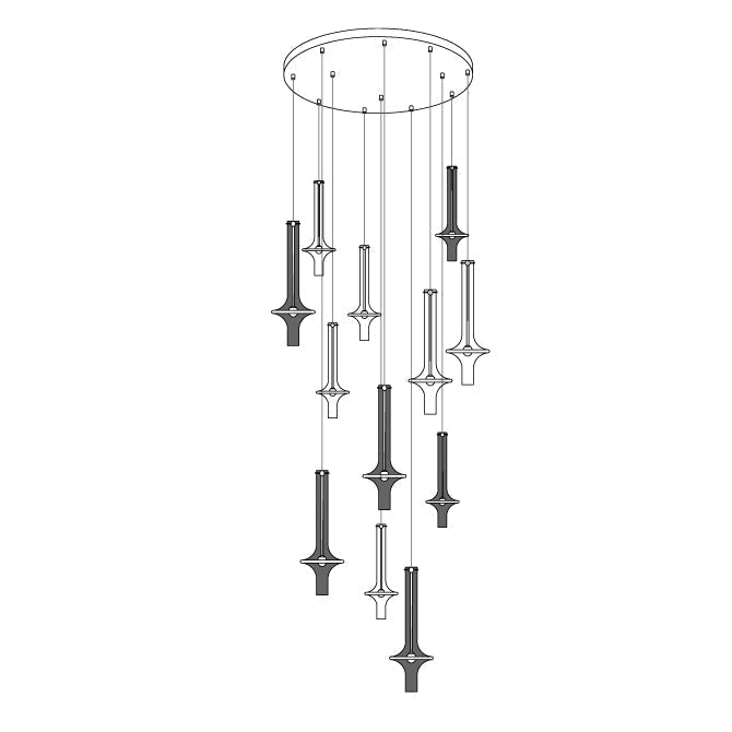 Sarenol Pendelleuchte aus Glas im industriellen Glam-Stil
