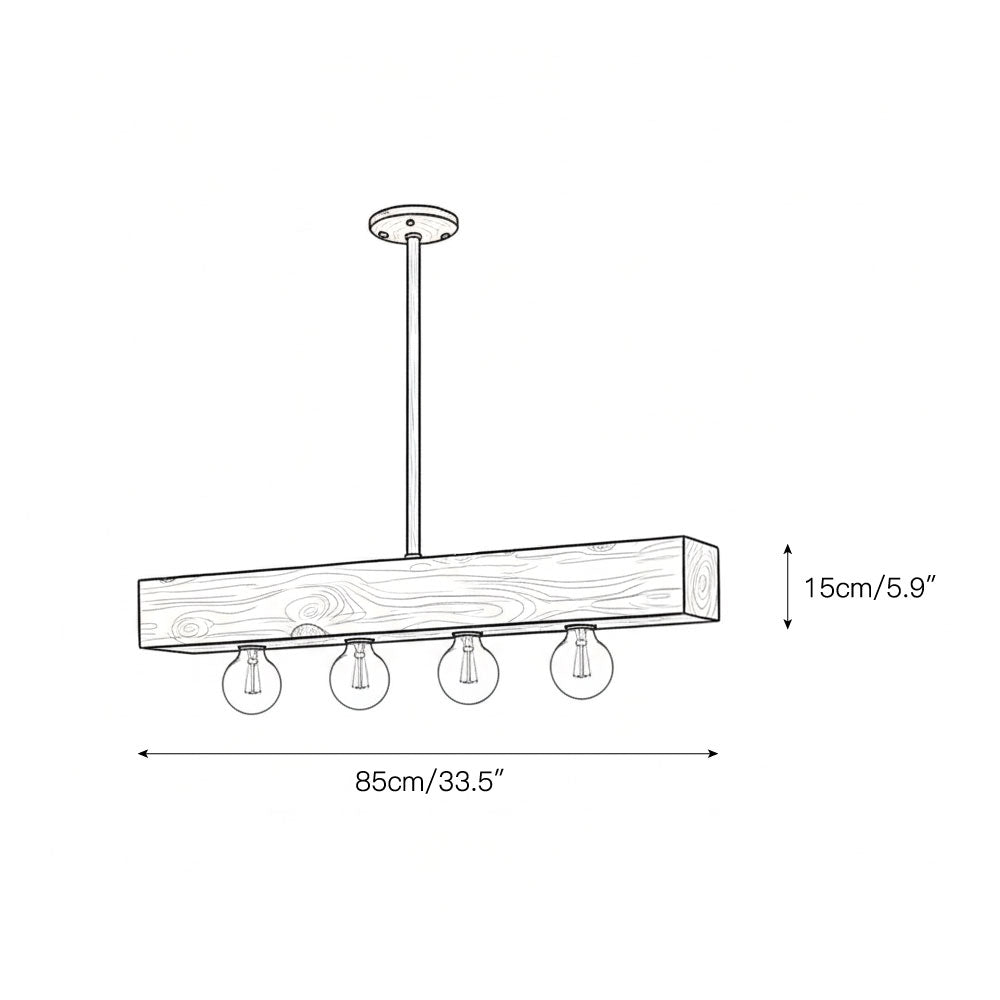 Siraen Kronleuchter mit Holzleiste