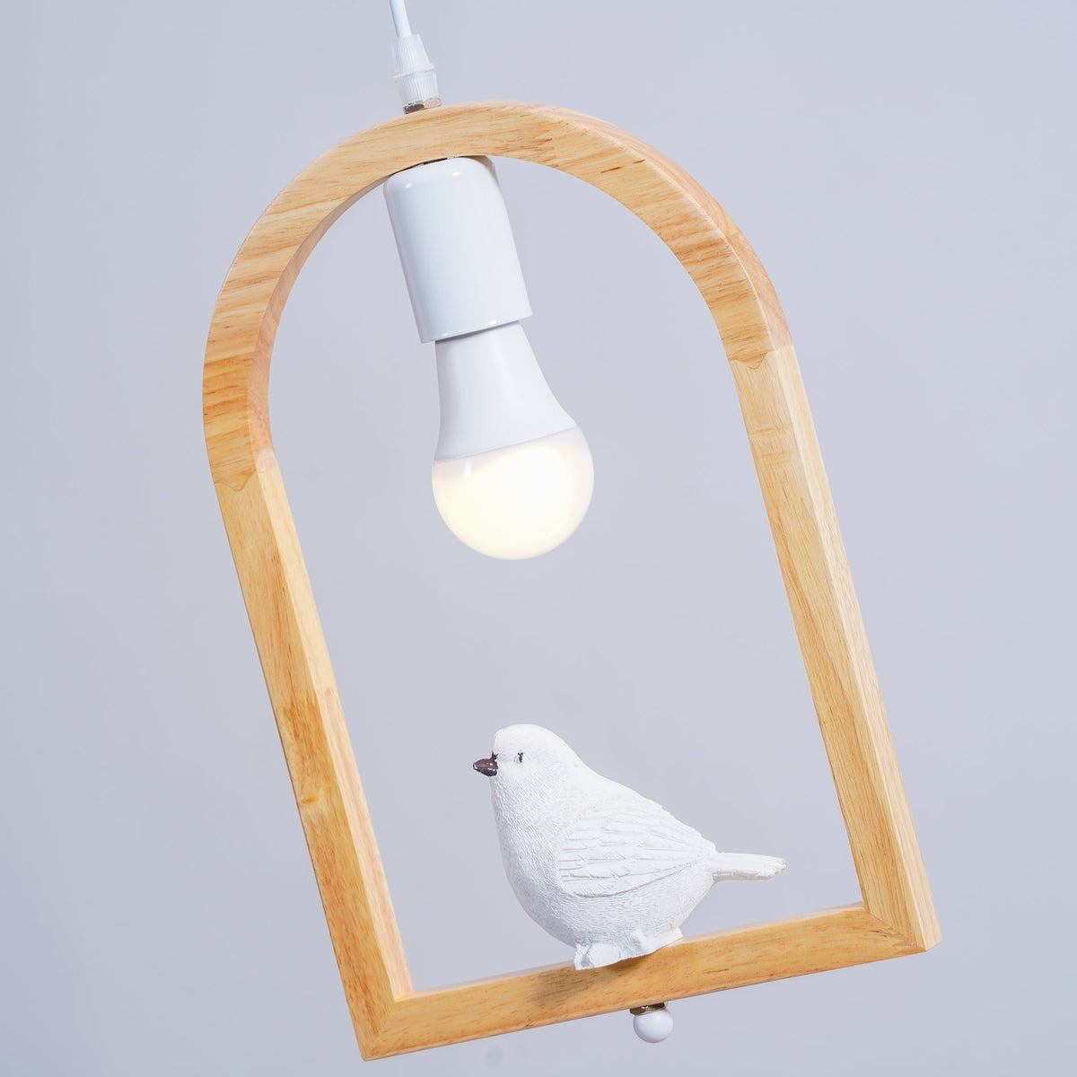 Ceda Pendelleuchte aus Holz und Kunstharz