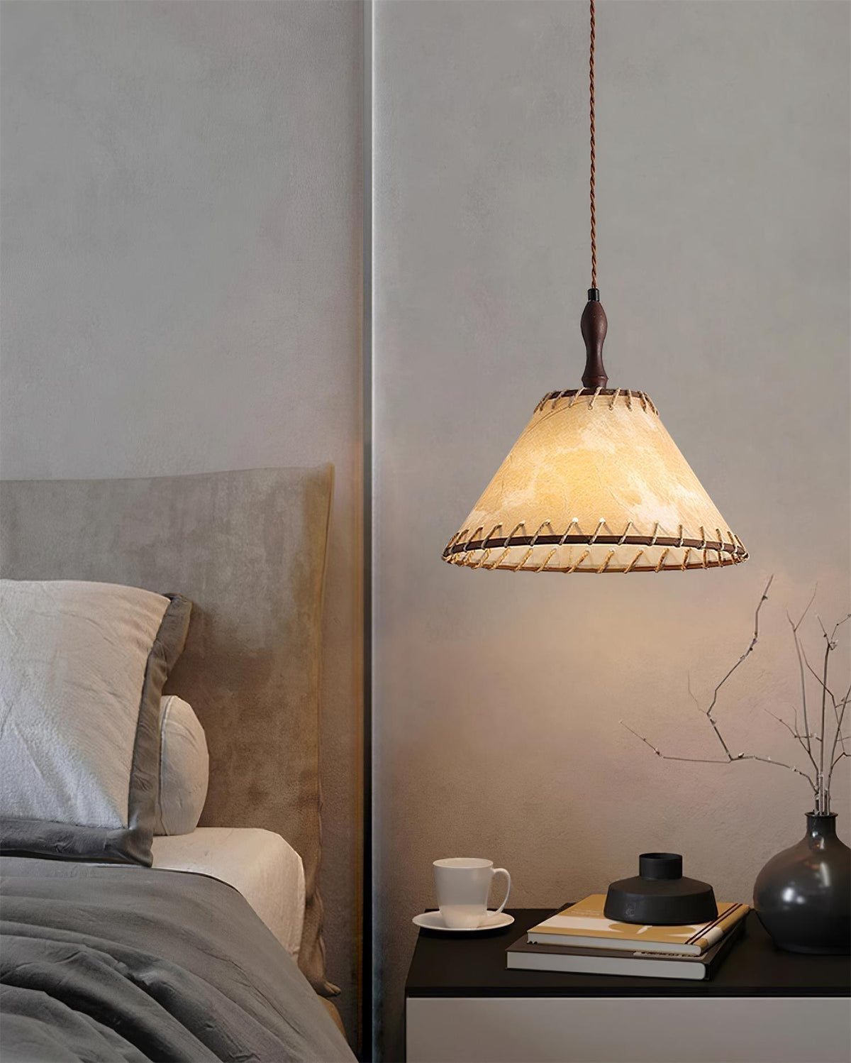 Linoena moderne Pendelleuchte aus Stoff