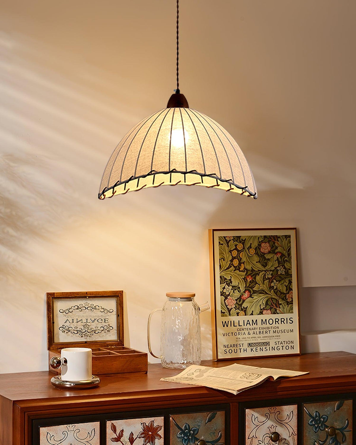 Linoena moderne Pendelleuchte aus Stoff