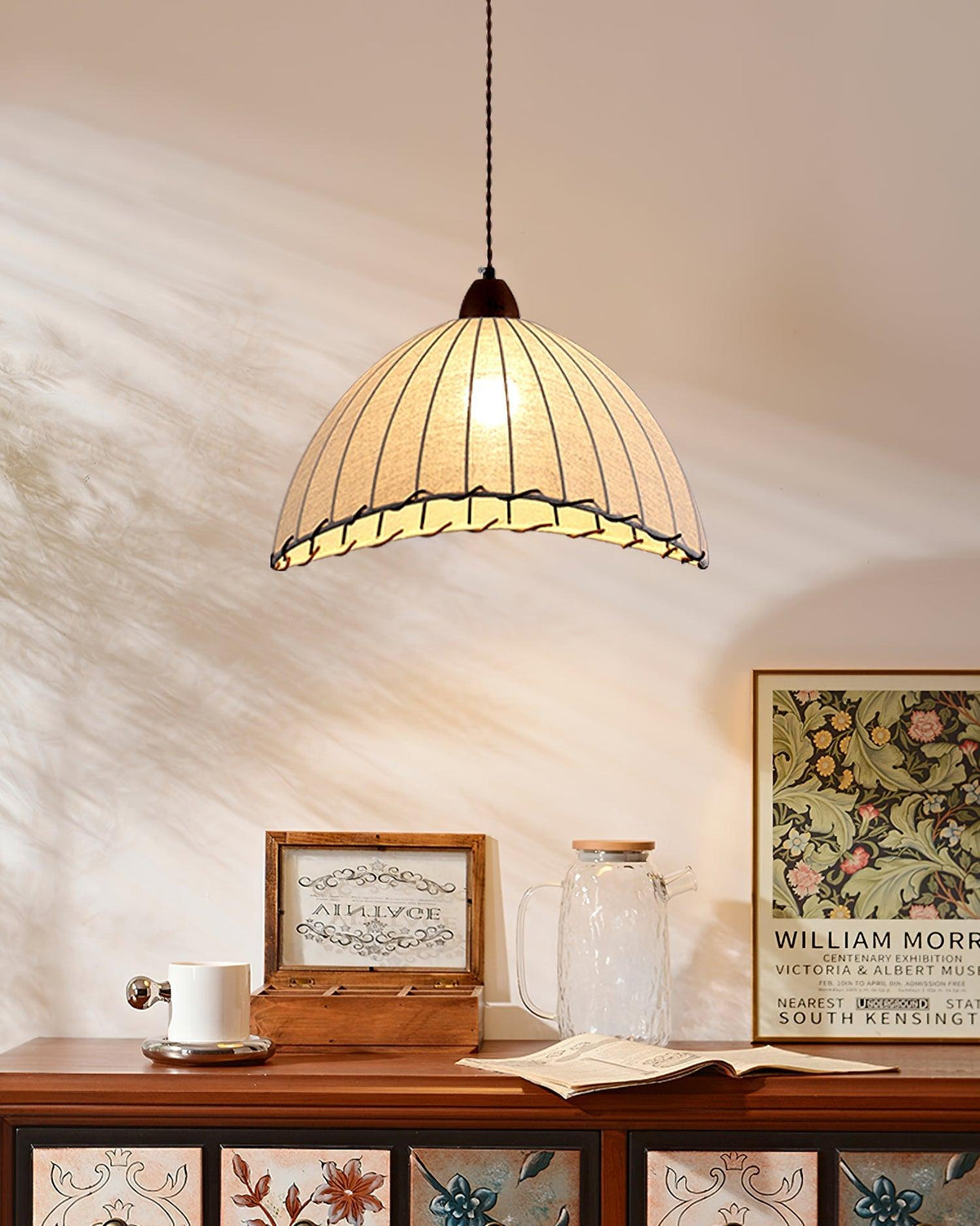 Linoena moderne Pendelleuchte aus Stoff