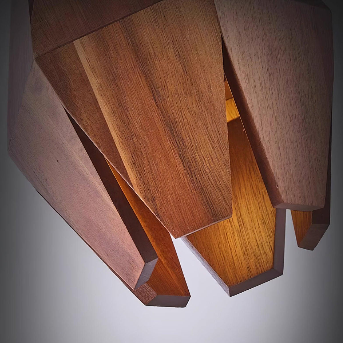 Miro Pendelleuchte geometrischer Holzlampenschirm warmes Leuchten nordischer Minimalismus Akzent