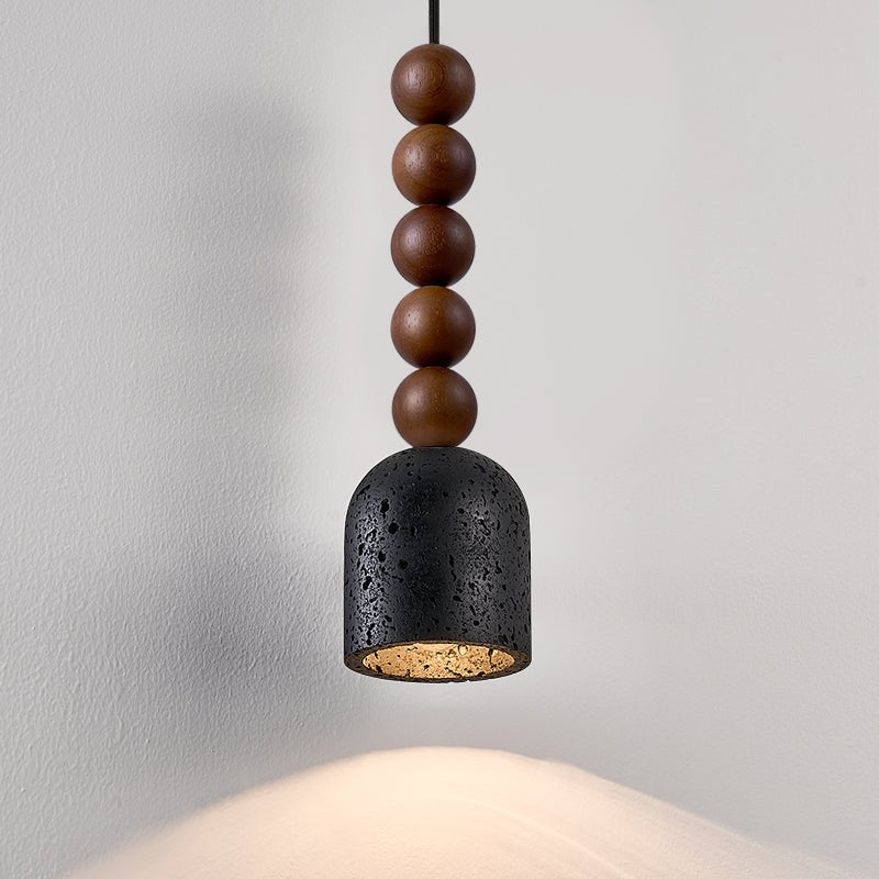 Tavirine Pendelleuchte aus Holz mit Travertin-Lampenschirm