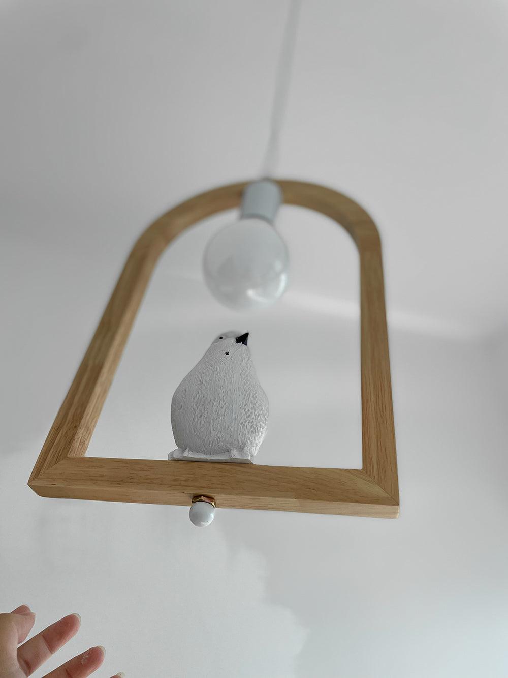 Ceda Pendelleuchte aus Holz und Kunstharz