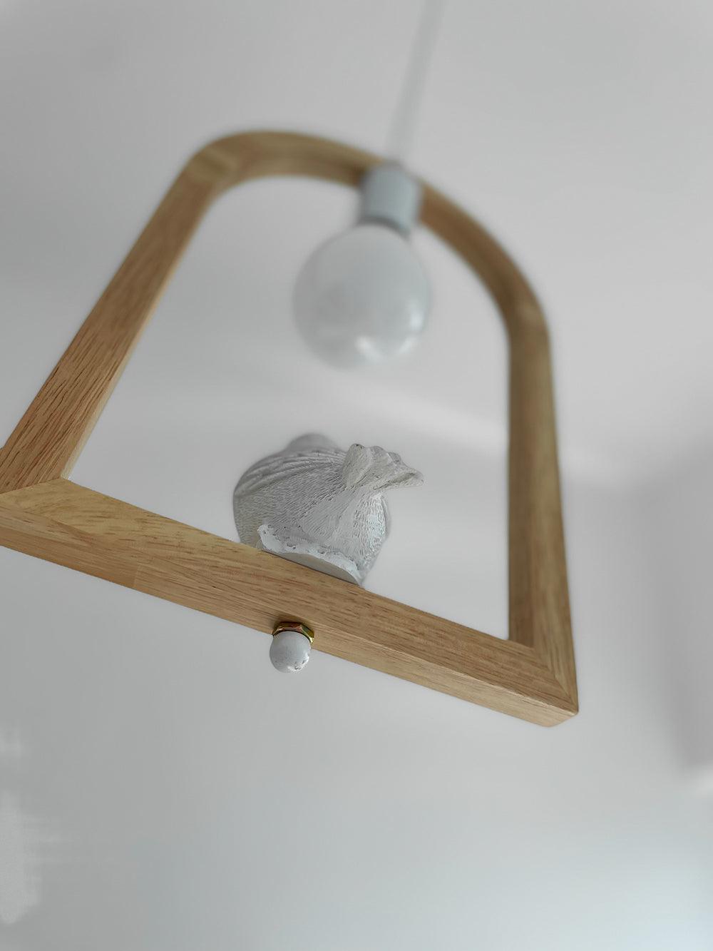Ceda Pendelleuchte aus Holz und Kunstharz
