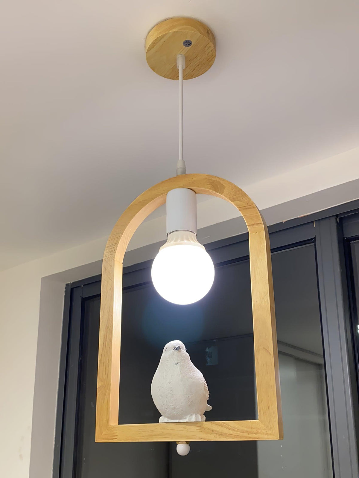 Ceda Pendelleuchte aus Holz und Kunstharz