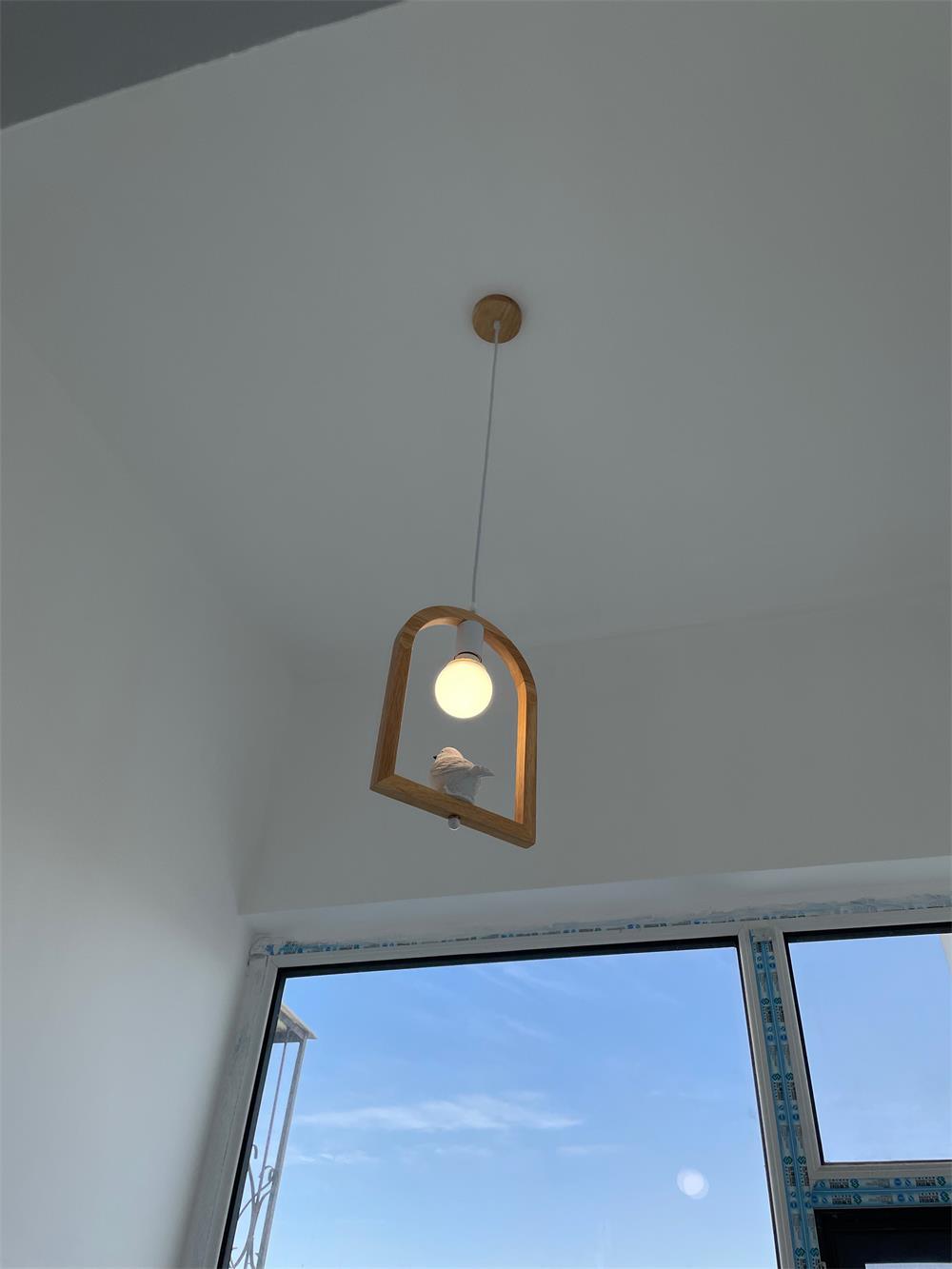 Ceda Pendelleuchte aus Holz und Kunstharz
