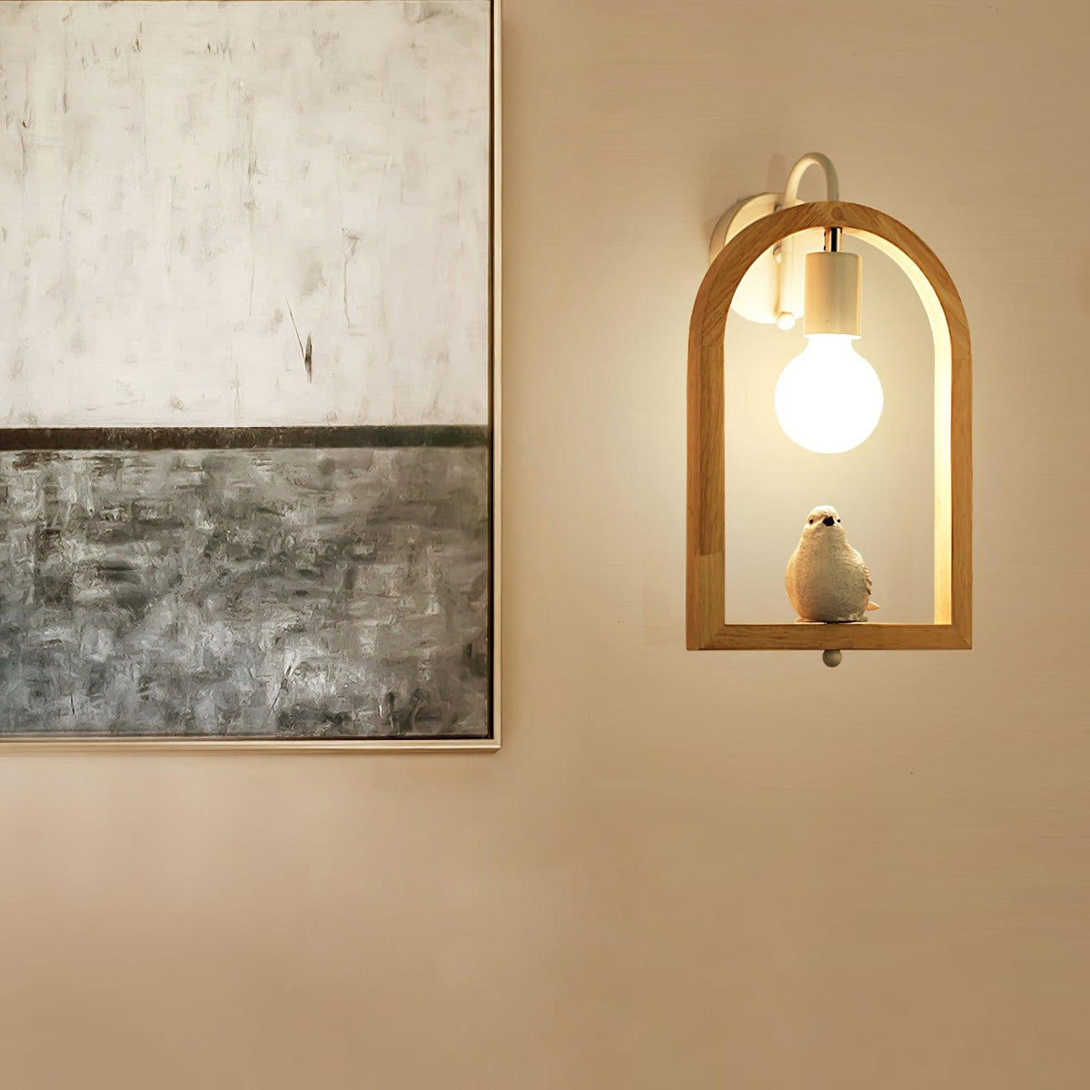 Cari zeitgenössische Kunst-Vogel-Wandleuchte aus Kunstharz