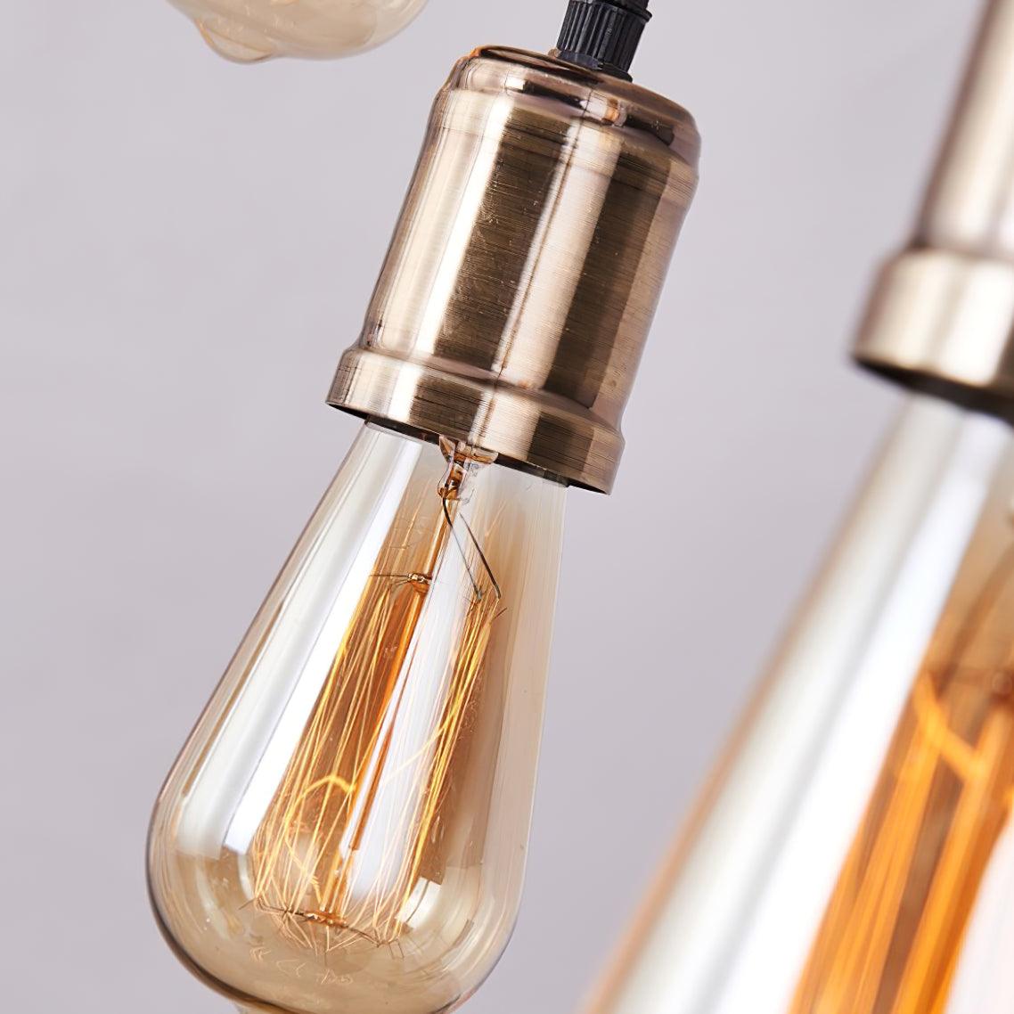 Wexb Kronleuchter Holzträger Edison-Glühbirne rustikaler Landhausstil