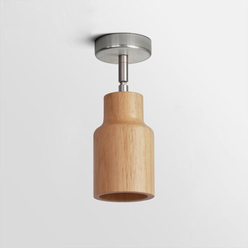 Elviian Deckenleuchte Holz-Schiene verstellbare Lichtköpfe