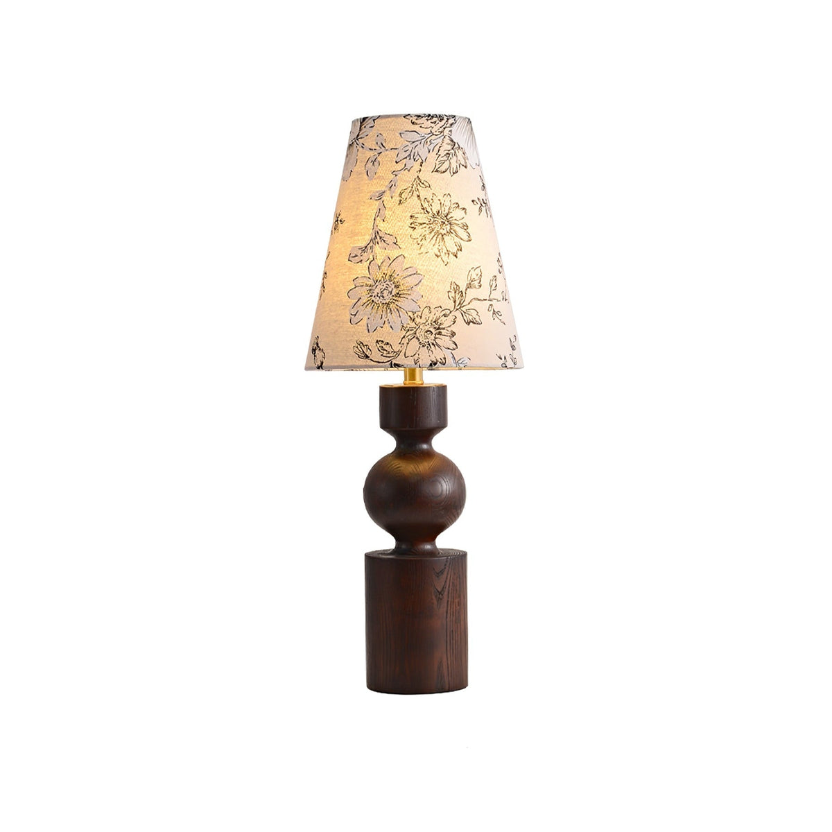 Thorne Vintage Tischleuchte aus dunklem Holz-Holz