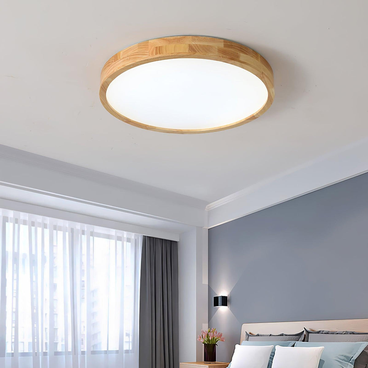 Aldalaya Deckenleuchte aus Holz mit geometrischem LED-Licht