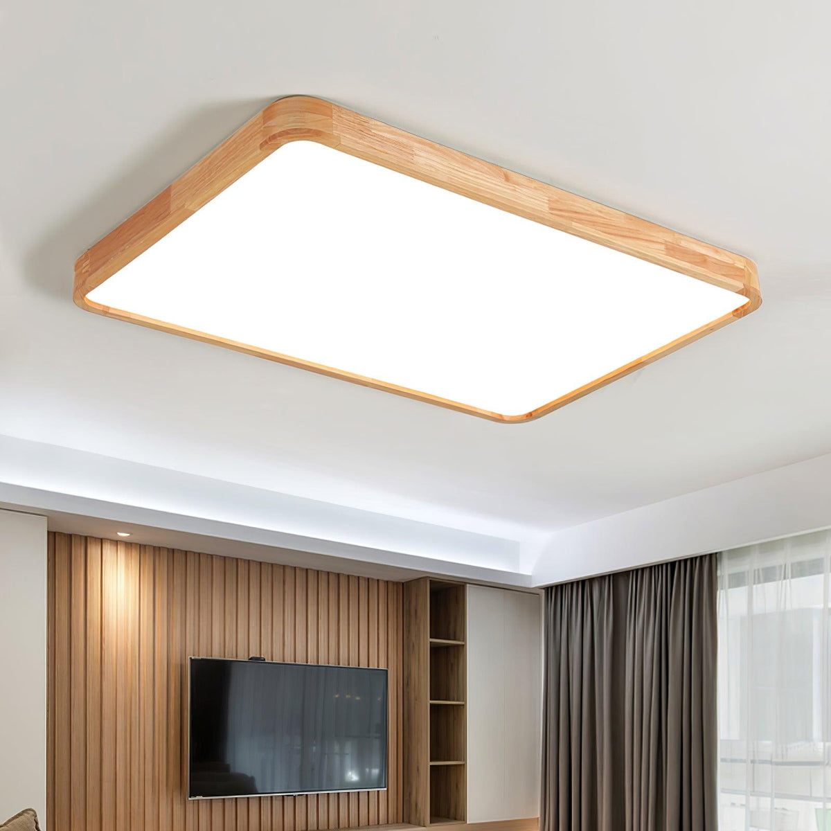 Aldalaya Deckenleuchte aus Holz mit geometrischem LED-Licht
