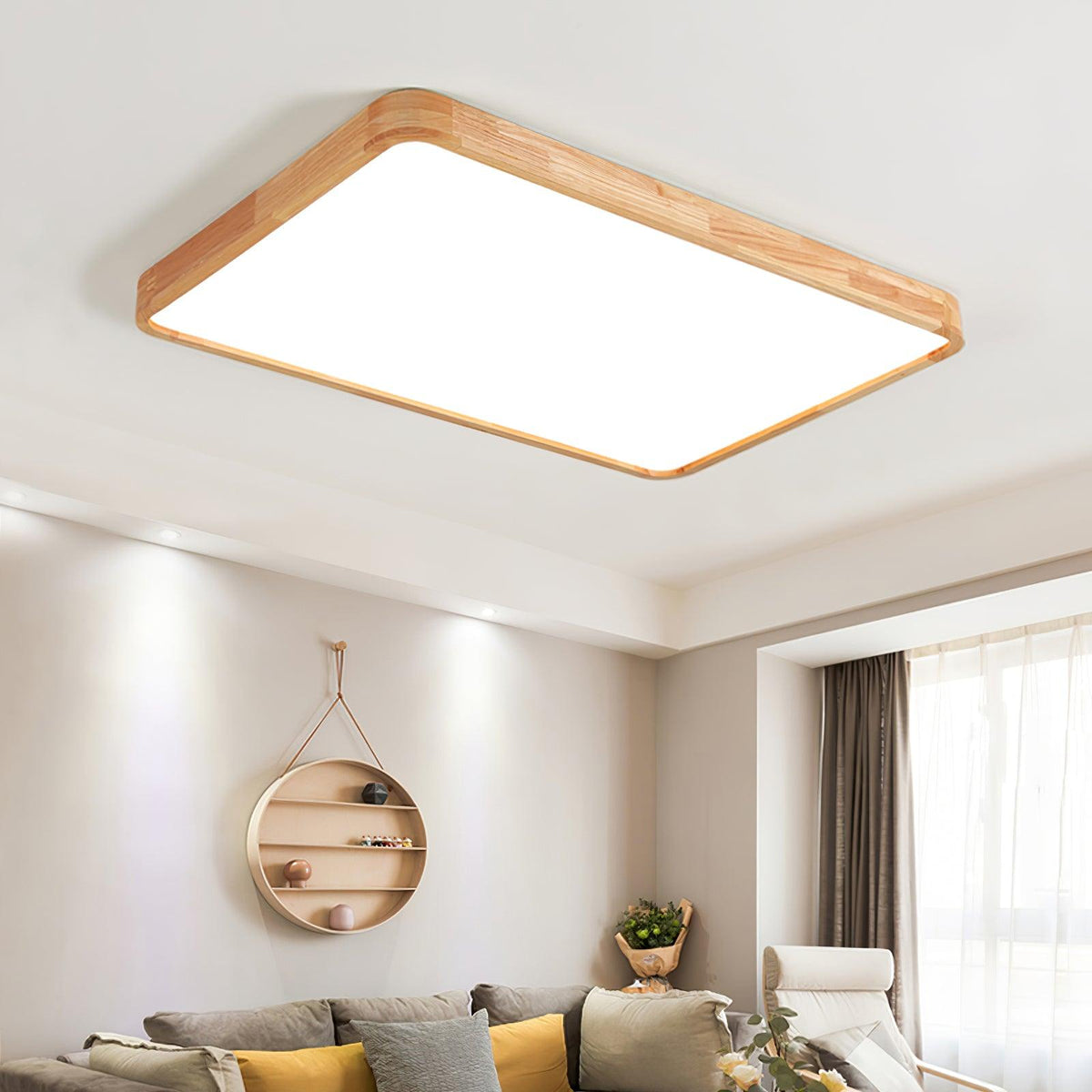 Aldalaya Deckenleuchte aus Holz mit geometrischem LED-Licht