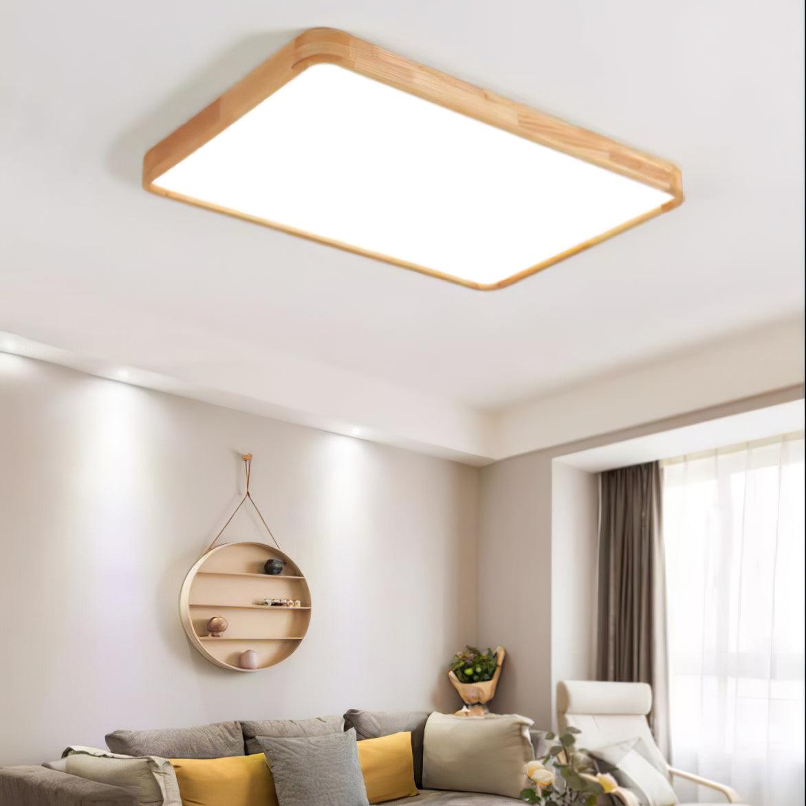 Aldalaya Deckenleuchte aus Holz mit geometrischem LED-Licht