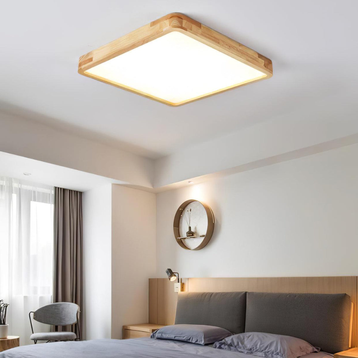 Aldalaya Deckenleuchte aus Holz mit geometrischem LED-Licht