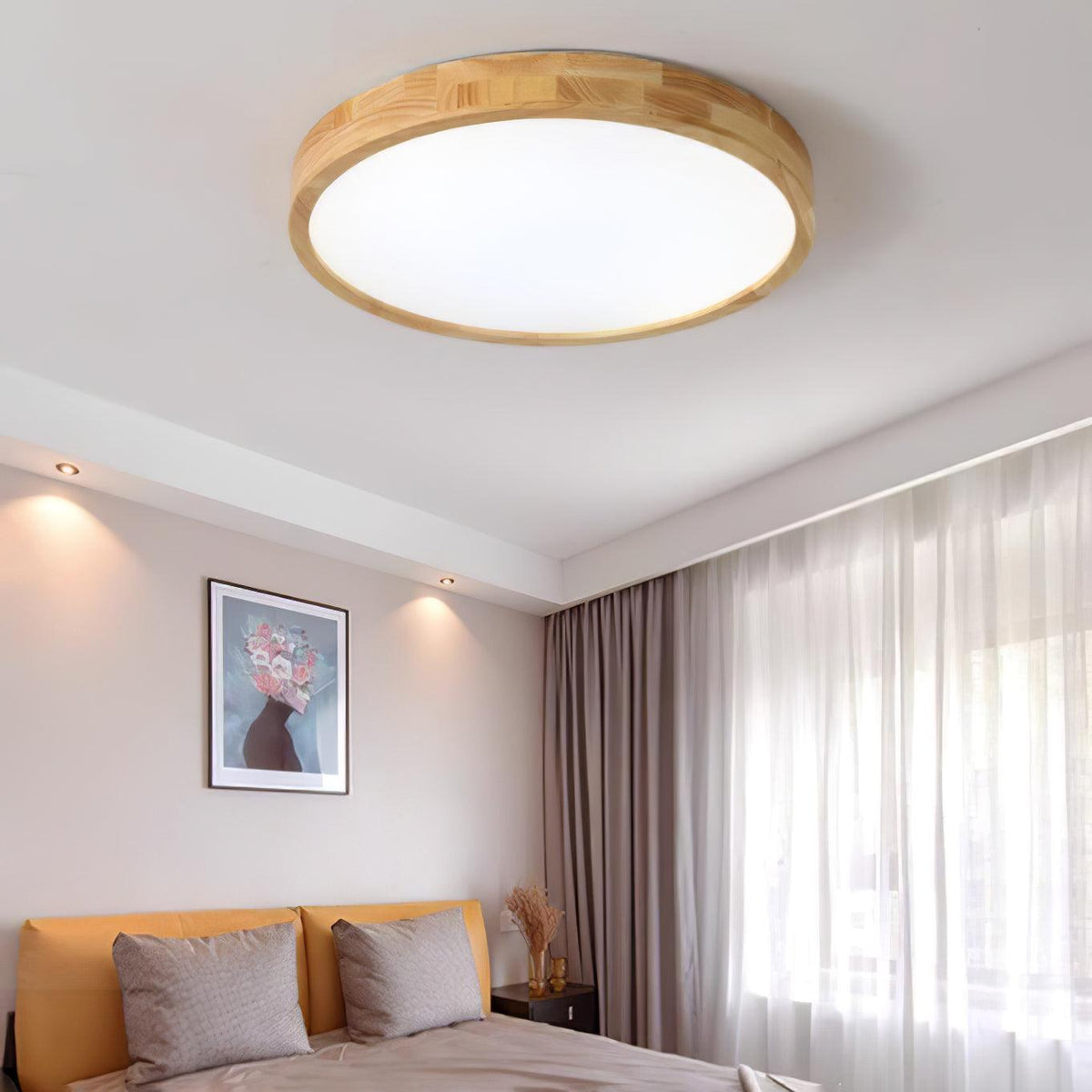 Aldalaya Deckenleuchte aus Holz mit geometrischem LED-Licht