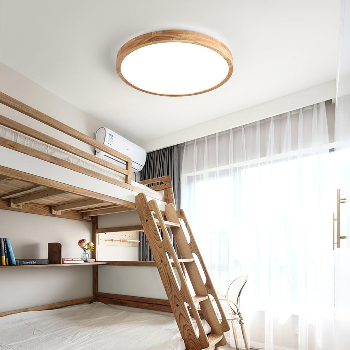 Aldalaya Deckenleuchte aus Holz mit geometrischem LED-Licht
