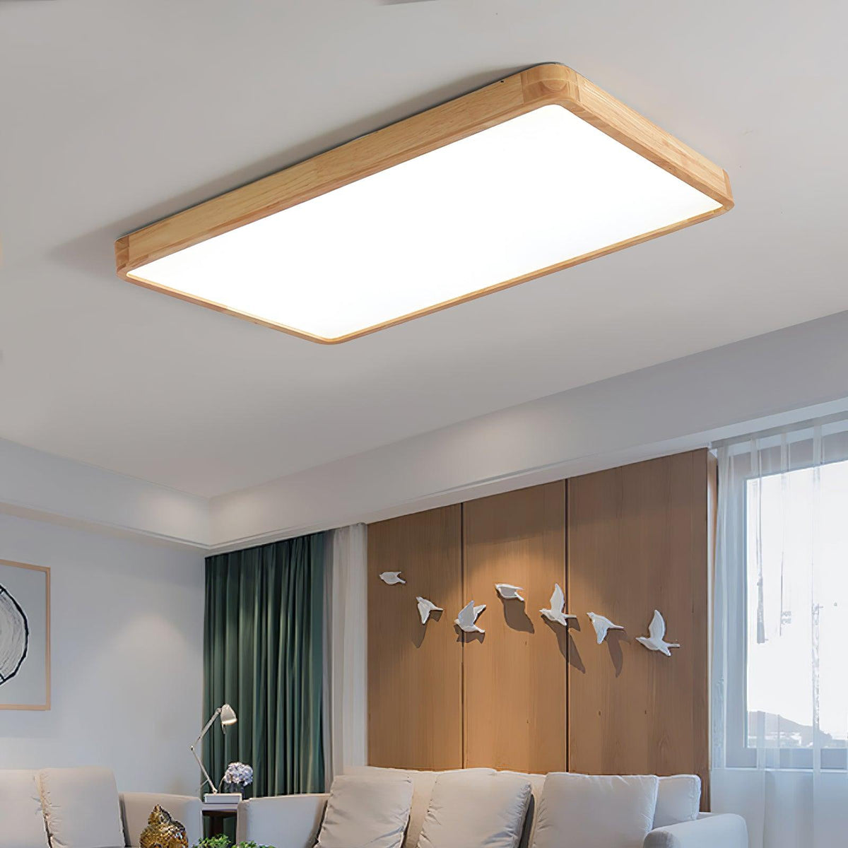 Aldalaya Deckenleuchte aus Holz mit geometrischem LED-Licht