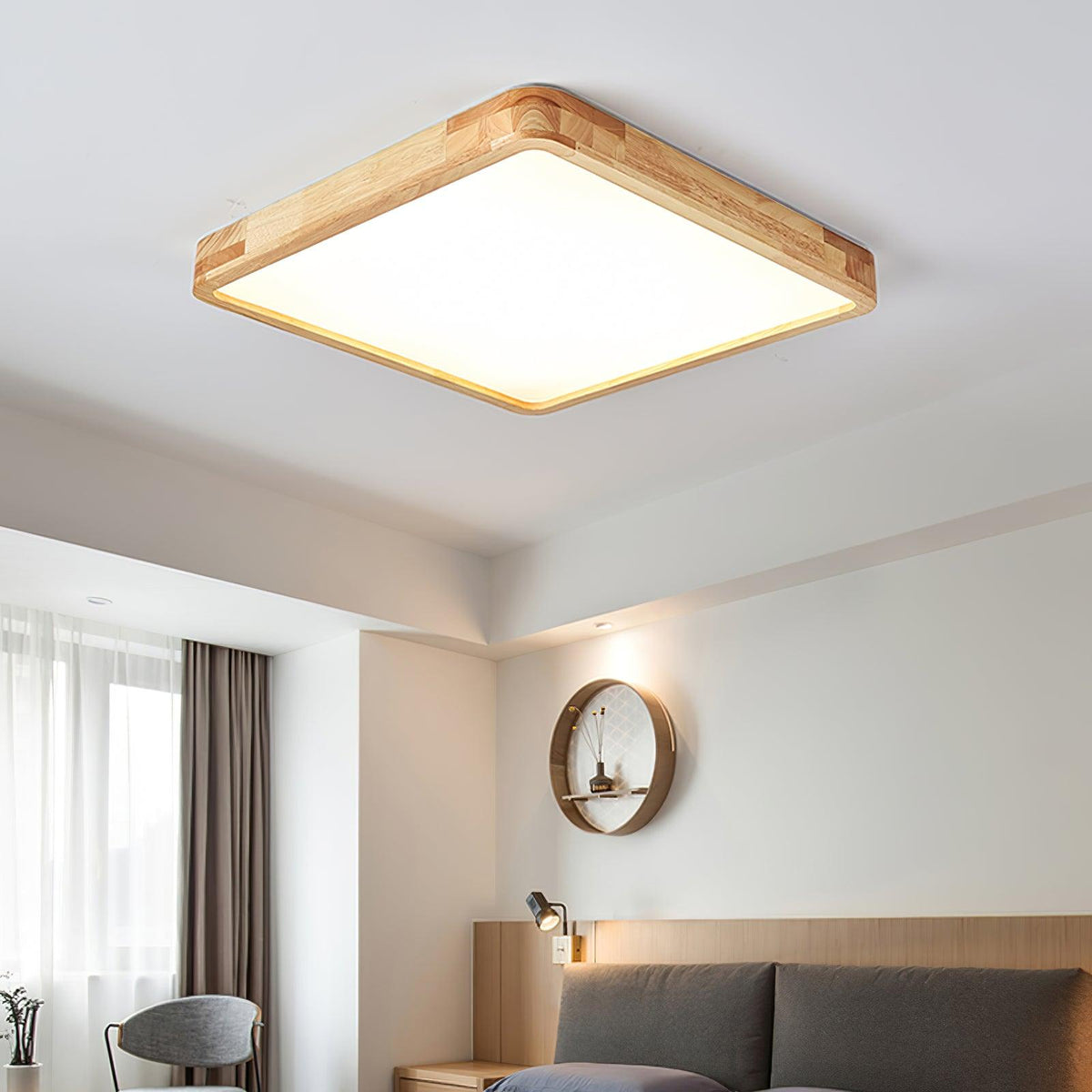 Aldalaya Deckenleuchte aus Holz mit geometrischem LED-Licht