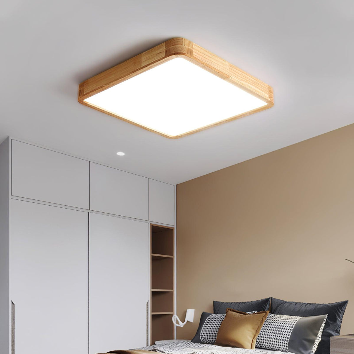 Aldalaya Deckenleuchte aus Holz mit geometrischem LED-Licht