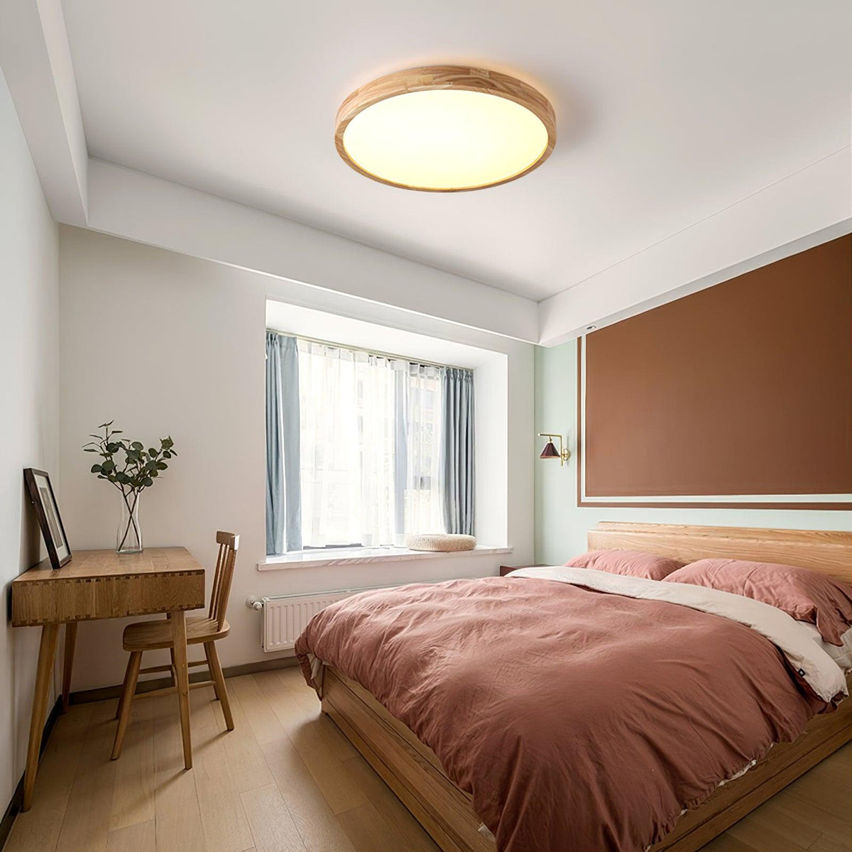 Aldalaya Deckenleuchte aus Holz mit geometrischem LED-Licht