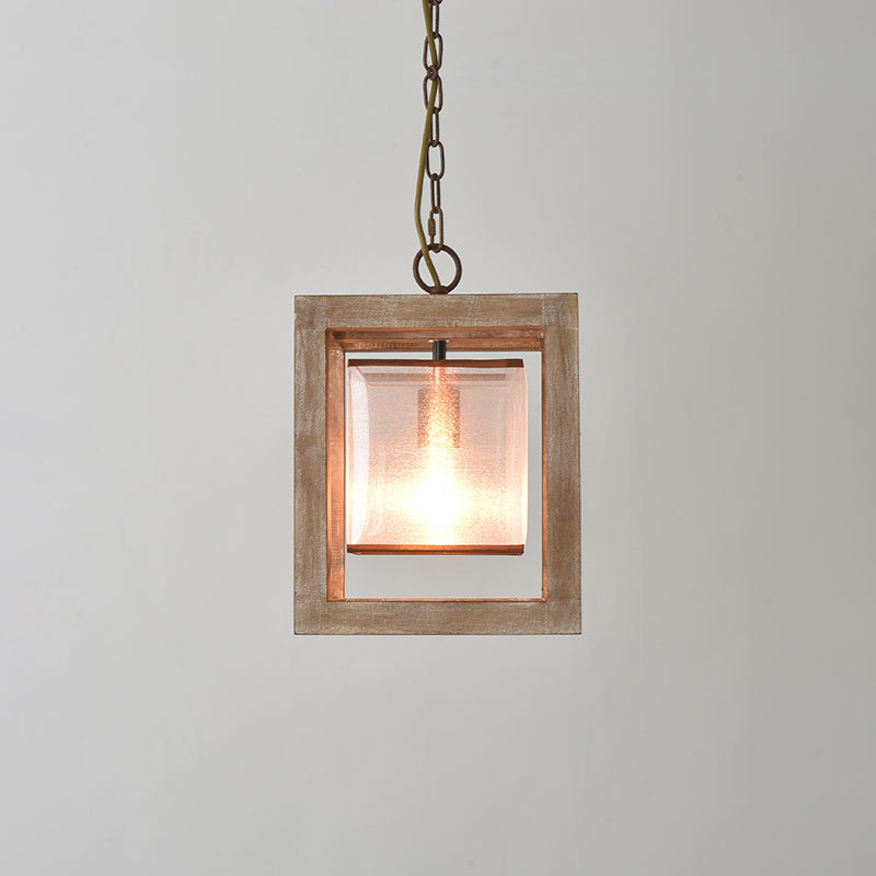 Sylaette Pendelleuchte mit Holzkugel in altem Holz