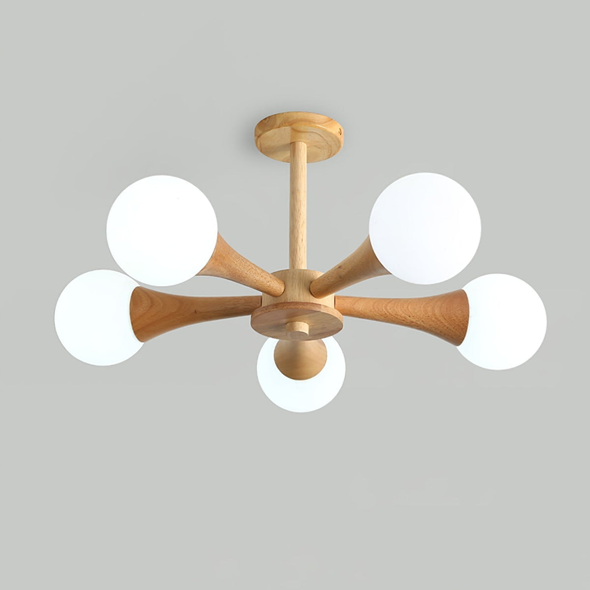 Drae Kronleuchter aus Holz mit Kugel