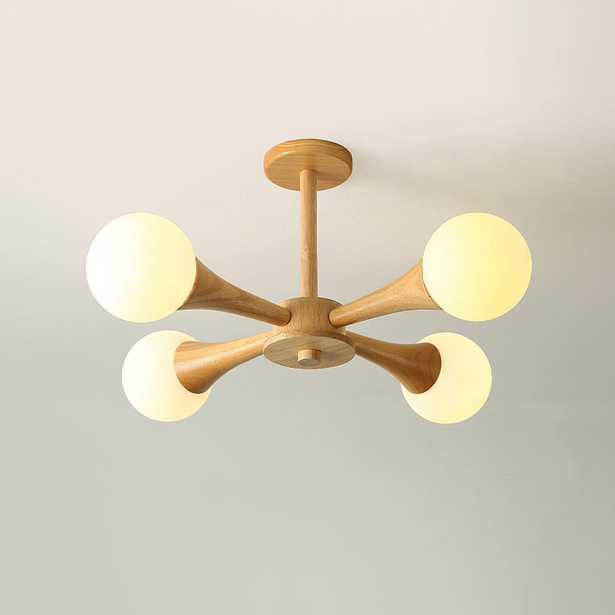 Drae Kronleuchter aus Holz mit Kugel