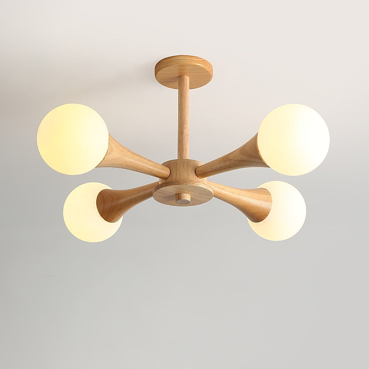 Drae Kronleuchter aus Holz mit Kugel