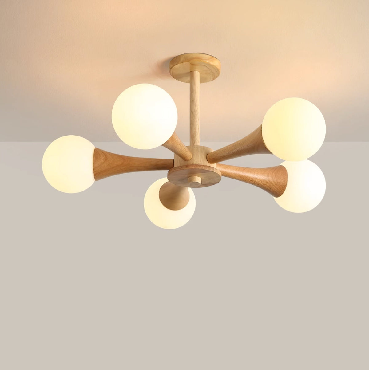 Drae Kronleuchter aus Holz mit Kugel