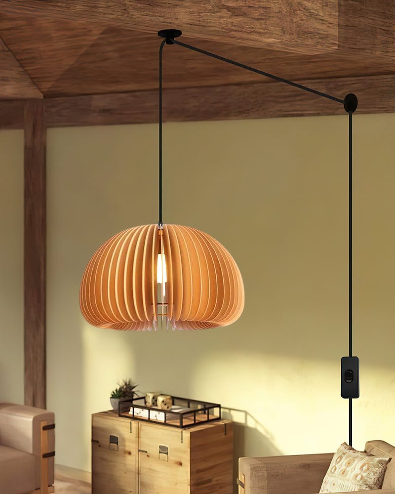 Enoris Retro-Pendelleuchte aus Holz