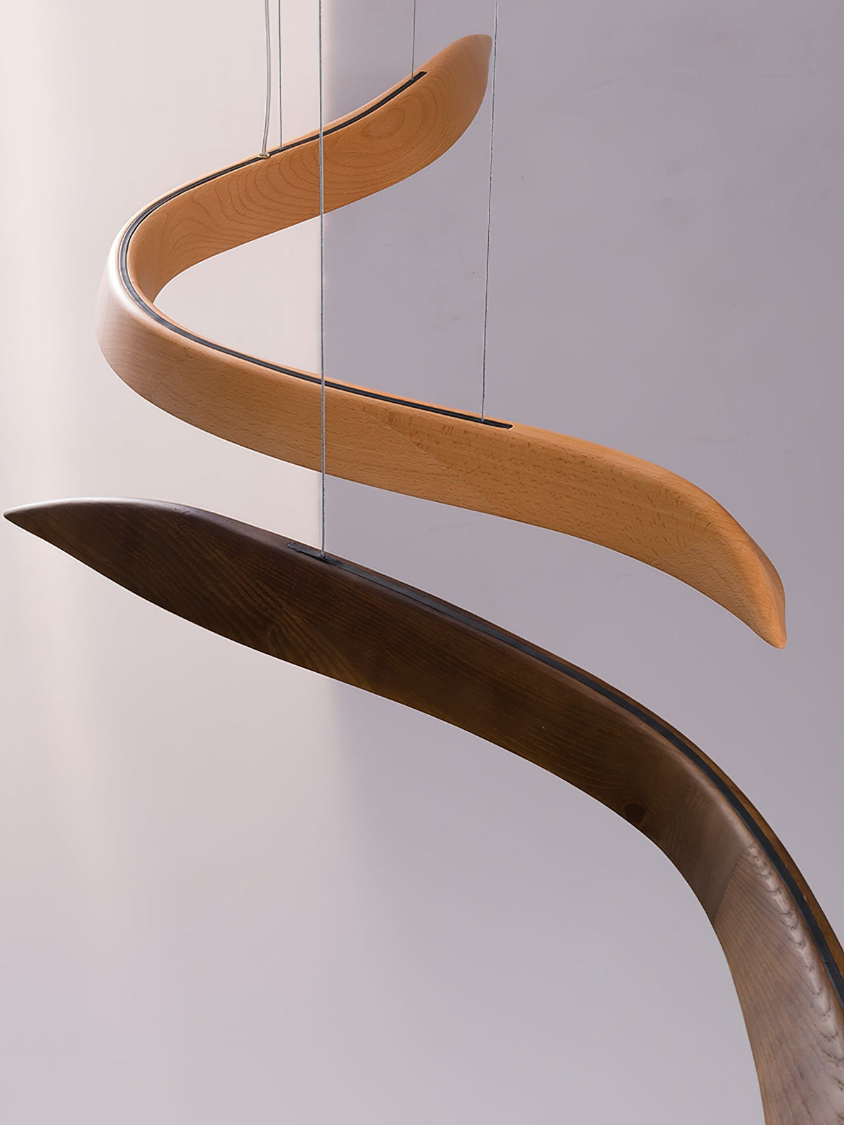 Queral Flow Minimalistische Pendelleuchte aus Holz