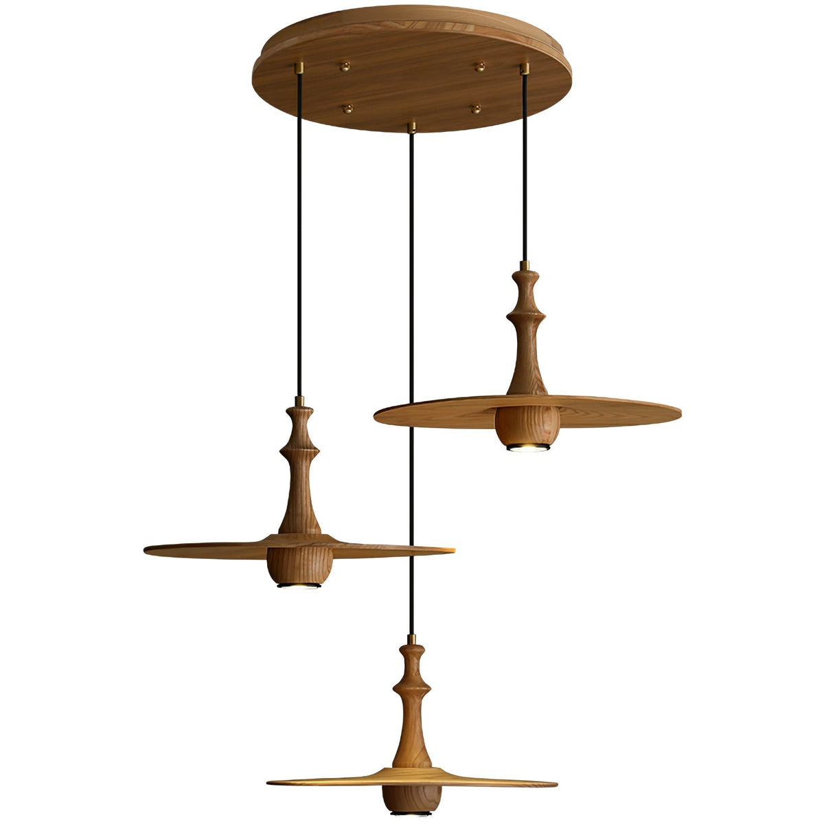 Spindle Pendelleuchte aus Holz